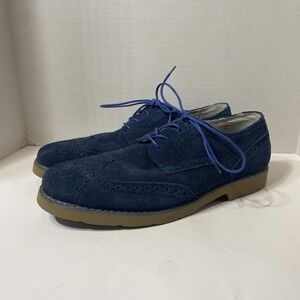 Express Wing Tip Oxford Shoes Chalk Suede Blue Soles Mens 10.5